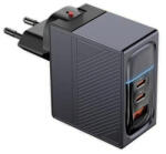 FNIRSI hálózati töltő - 100 W, PD, GaN, 1xUSB-A és 2xUSB-C port (ch100-3p)