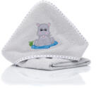  Fillikid kapucnis törölköző 75x75 víziló szürke 1032-17 - babycenter-online