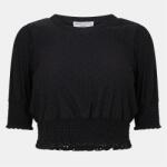 Brave Soul Womens Broderie Top with Shirred Sleeves - Black