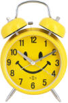 Merion fém ébresztőóra, quartz, sárga színű tok, smiley figurás számlap (6619-6)