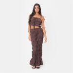 I Saw It First Къса блуза I Saw It First Poplin Ruched Tie Crop Top - Chocolate