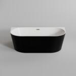 Water Fun LANA || félszabadon álló fürdőkád, fal mellé, fekete-fehér, 160x80x58 cm (LAN-160B) - zuhanykabinpont