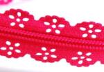 Fashion Csipkés méteres cipzár, 3mm fogszélesség, 1m, 060925-163, pink