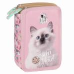 DERFORM Penar echipat cu trei compartimente, model CAT, roz-(Cleo & Frank) Penar