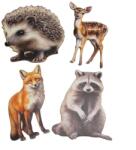  Nyomtatott dekorkarton - Őszi állatos válogatás (sünivel) 4db