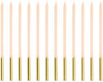 Sima születésnapi gyertya, bézs, 14 cm (1 db / 12 db) (SCD-4-013)