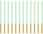 Sima születésnapi gyertya, világoszöld, 14 cm (1 db / 12 db. ) (SCD-4-102)