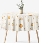 Goldea kör alakú pamut terítő - őszi tökök és levelek Ø 160 cm