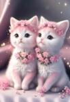 NORIMPEX - Puzzle Tablou Diamant: Pisicuțe roz 30x40cm - 1 - 39 piese
