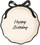  Fekete-bézs szülinapi tányér 6 db