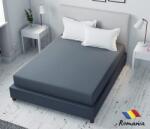  Cearceaf de pat gri inchis cu elastic Evostar bumbac 100% ranforce /90x200 cm dimensiune standard