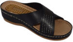 Gezer Papuci anatomici ultra lejeri, piele ecologica, taloneta masaj , culoare NEAGRA-11259 36