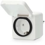 Nedis Priza Smart WiFi pentru exterior Nedis, 3680W, 16A, Tip F, alb, monitorizare consum, Zigbee 3.0 (ZBPO130FWT)
