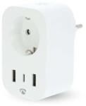 Nedis Priza Smart WiFi Nedis, 3680W, 16A, Tip F, 2x USB-A, 1x USB-C, monitorizare consum, alb (WIFIP151FWT)