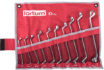 Fortum csillagkulcs klt. 10db, 6-27mm 61CrV5 mattkróm; 6×7, 8×9, 10×11, 12×13, 14×15, 18×19, 20×22, 21×23, 24×27mm, vászon tok