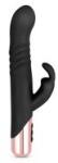 Rosy Gold Rabbit cu Funcție de Împingere Negru Vibrator