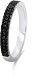 Brilio Silver Inel sclipitor din argint cu pietre negre de zircon RI058W 58 mm