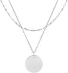 Troli Dupla acél nyaklánc csillogó kerek medállal