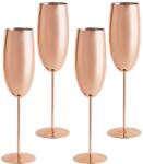 Quasar & Co 4 db pezsgőspohár készlet, Quasar & Co. , rozsdamentes acél, 260 ml, h 25 cm, Rózsaarany (43041231)