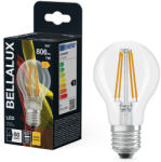 Bellalux E27 LED, 7W, 806 lm, 2700 K, melegfehér, áttetsző üveg-60 W normál izzó helyett - Classic A 60 filament (4058075115217)