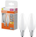 OSRAM E14 LED gyertya, 1, 8W, 250 lm, 2700 K, melegfehér, opál üveg-25 W izzó helyett, 2 darabos - Star Classic B (4099854468995)