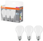 OSRAM E27 LED 7, 5W, 1055 lm, 4000 K, hidegfehér, opál üveg-75 W normál izzó helyett, 3 darabos - Base Classic A (4058075592476)