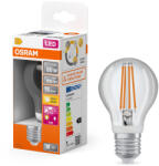 OSRAM E27 LED 7, 3W, 806 lm, 2700 K, melegfehér, áttetsző üveg-60 W normál izzó helyett, fényérzékelős, mozgásérzékelős - Star+ Classic A 60 filament (4099854235726)