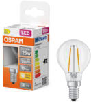OSRAM E14 LED kisgömb, 1, 8W, 250 lm, 2700 K, melegfehér, áttetsző üveg-25 W izzó helyett - Superstar Classic P filament (4099854467585)