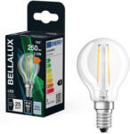 Bellalux E14 LED kisgömb, 2, 5W, 250 lm, 4000 K, hidegfehér, áttetsző üveg-25 W izzó helyett - Classic P filament (4058075592254)