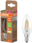 OSRAM E14 LED gyertya, 3, 8W, 806 lm, 2700 K, melegfehér, áttetsző üveg-60 W izzó helyett - Superstar+ Classic B filament (4099854255120)