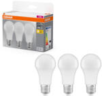 OSRAM E27 LED 10W, 1055 lm, 2700 K, melegfehér, opál műanyag-75 W normál izzó helyett, 3 darabos - Base Classic A (4058075819436)