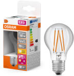 OSRAM E27 LED 4, 9W, 470 lm, 2700 K, melegfehér, áttetsző üveg-40 W normál izzó helyett - Star+ Classic A 40 filament (4058075761957)