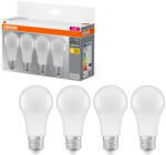 OSRAM E27 LED 10W, 1055 lm, 2700 K, melegfehér, opál műanyag-75 W normál izzó helyett, 4 darabos - Base Classic A (4058075184992)