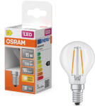OSRAM E14 LED kisgömb, 1W, 136 lm, 2700 K, melegfehér, áttetsző üveg-15 W izzó helyett - Superstar Classic P filament (4099854466755)
