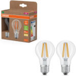 OSRAM E27 LED 2, 2W, 470 lm, 2700 K, melegfehér, áttetsző üveg-40 W normál izzó helyett, 2 darabos - Superstar+ Classic A filament (4099854253461)