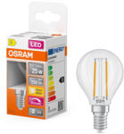 OSRAM E14 LED kisgömb, 1, 8W, 250 lm, 2700 K, melegfehér, dimmelhető, áttetsző üveg-25 W izzó helyett - Superstar Classic P filament (4099854455360)