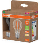 OSRAM E27 LED 5W, 1055 lm, 2700 K, melegfehér, áttetsző üveg-75 W normál izzó helyett, 2 darabos - Superstar+ Classic A filament (4099854253546)