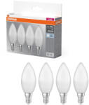 OSRAM E14 LED gyertya, 4, 9W, 470 lm, 4000 K, hidegfehér, opál műanyag-40 W izzó helyett, 4 darabos - Base Classic B (4058075819610)