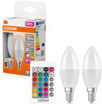 OSRAM E14 LED gyertya, 4, 9W, 470 lm, 2700 K, melegfehér, dimmelhető, opál műanyag-40 W izzó helyett, 2 darabos - Superstar+ Classic B (4058075610149)