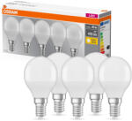 OSRAM E14 LED kisgömb, 4, 9W, 470 lm, 2700 K, melegfehér, opál műanyag-40 W izzó helyett, 5 darabos - Base Classic P (4058075152731)