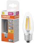 OSRAM E27 LED gyertya, 3, 4W, 470 lm, 2700 K, melegfehér, áttetsző üveg-40 W izzó helyett - Star Classic B filament (4099854467066)