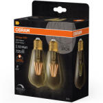 OSRAM E27 LED 6, 5W, 725 lm, 2400 K, candlelight, dimmelhető, arany színű színű üveg-52 W izzó helyett, 2 darabos - Vintage 1906 DIM Classic Edison Gold filament (4058075754713)