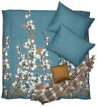 Scanquilt KLASIK DESIGN pamut ágyneműhuzat - türkiz, fehér és barna (31636)