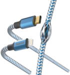 Hama 00201561 Reflective Charging Cable, USB-C - Lightning 1.5m Nylon blue (T-MLX57709) - vexio