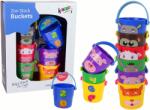 LEAN Toys Színes Vödör Készlet Állatokkal Piramis