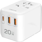 LogiLink Alimentare universală de călătorie, 20 W (PD), 4x conectori, ignifugă, alb