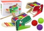 LEAN Toys Dinosaur Punch Cintányér 2In1 Fa Piros