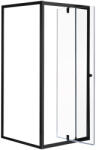 Leziter Flexi falsíkra szerelhető szögletes zuhanykabin 80x80 cm zuhanytálca nélkül fekete (LF011B_LF1280B) - geminiduo