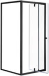 Leziter Flexi falsíkra szerelhető szögletes zuhanykabin 80x80 cm zuhanytálca nélkül fekete (LF011B_LF1280B) - homelux