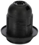  E27 műanyag foglalat, rögzítő gyűrűvel 230V - fekete (D.3006)